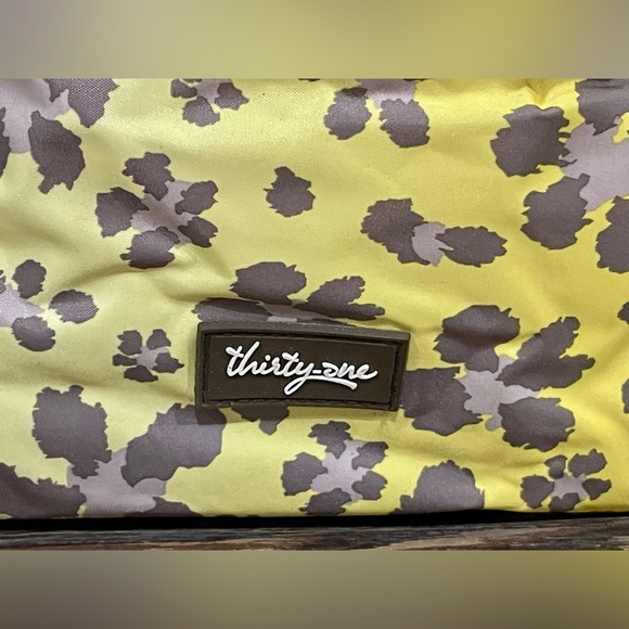 Thirty-One “Leopard Floral” Cinch It Up Thermal Tote - Yellow/Brown - EUC - Picture 6 of 10